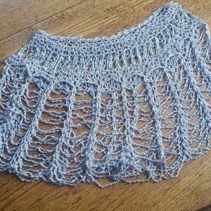 Shimmery Gray Poncho Summer Scarf One Size SW – Lightweight & Versatile